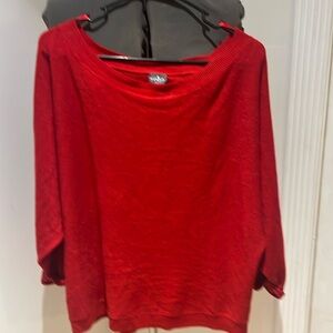 Bright Red slouch neck women’s sweater size large made by NY&Co.